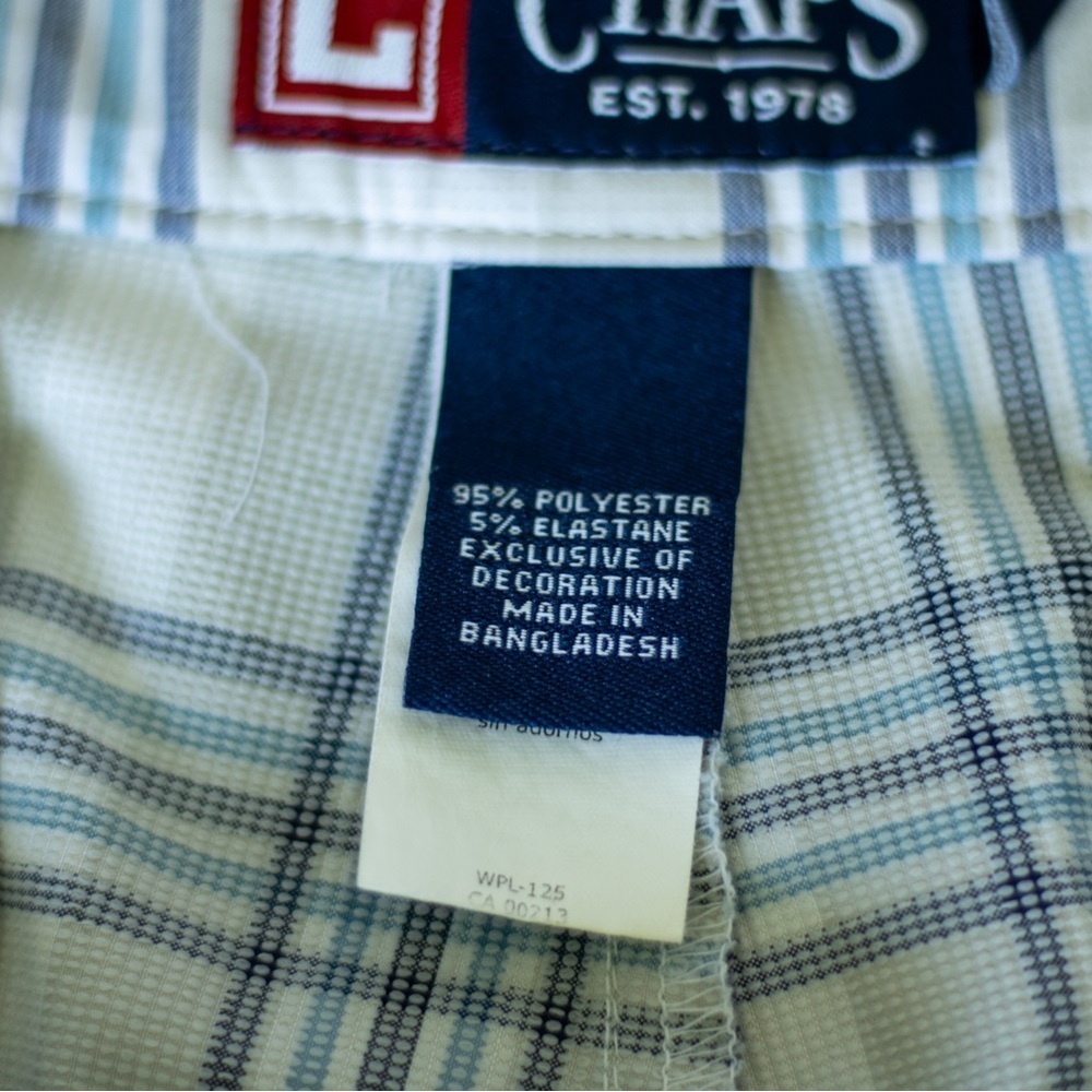 Chaps Men’s Plaid Flat Front Shorts Size 36 - Picture 4 of 9